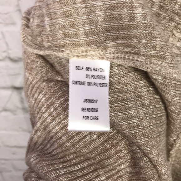 Vixbe Beige Open Front Waterfall Ribbed Knit Cardi - Picture 5 of 5